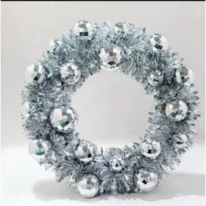 Target Disco Silver Ball Ornament 12” Wreath Christmas NWT